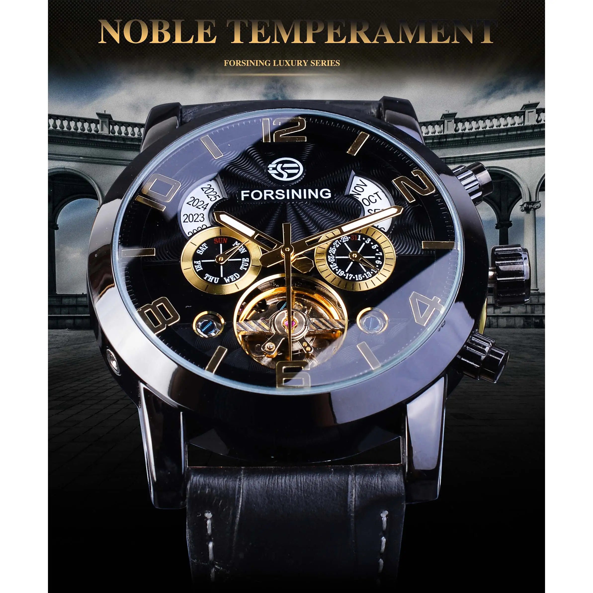 Black & Gold Men’s Automatic Watch