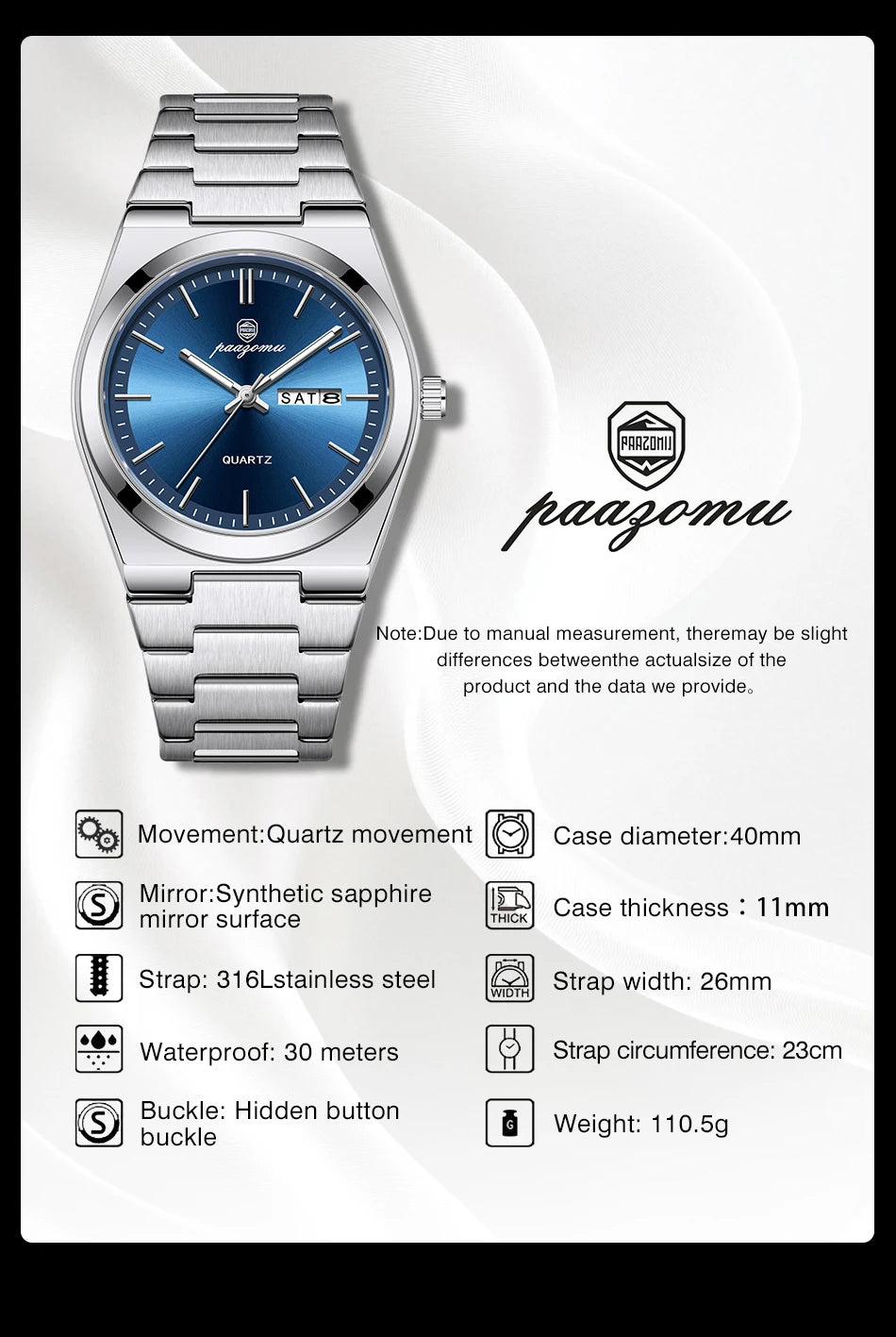 Luxury PAAZOMU Men’s Watch