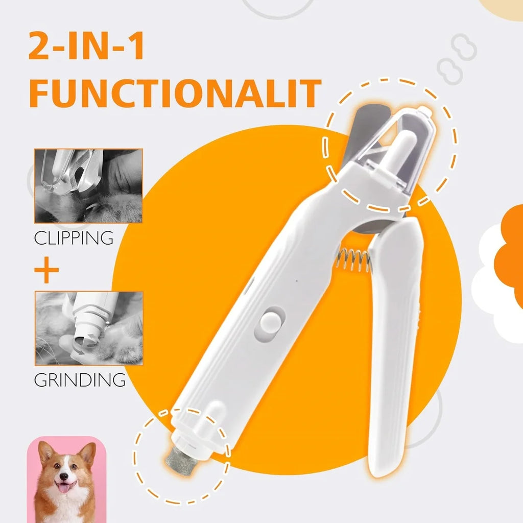 Pet Nail Clippers & Quiet Nail Grinder with LED Lights – for Dogs & Cats