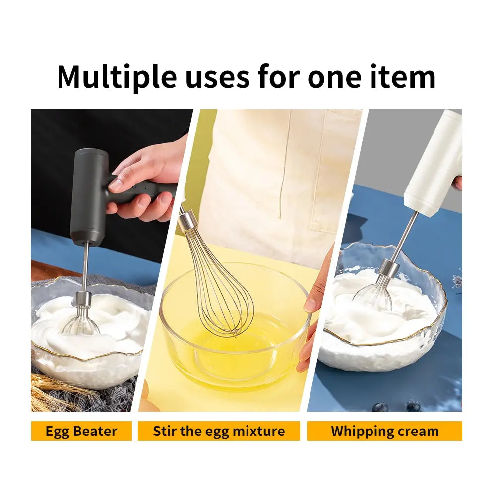 1PCS Wireless Electric Food Mixer – 3-Speed Egg Beater & Cream Mixer