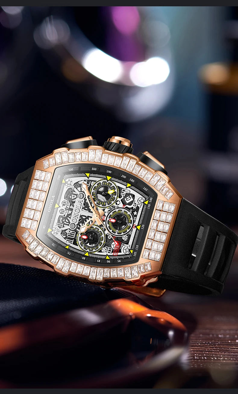 ONOLA Herre Automatisk Ur – Militær Sport