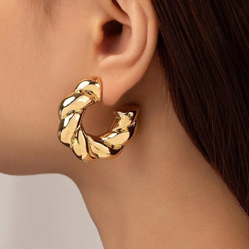 Gold Plated Crystal Hoops