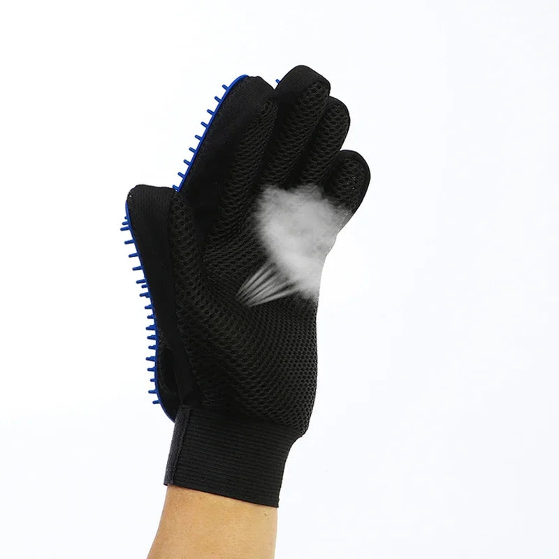 Silicone Pet Grooming Gloves – Hair Brush & Remover for Dogs & Cats