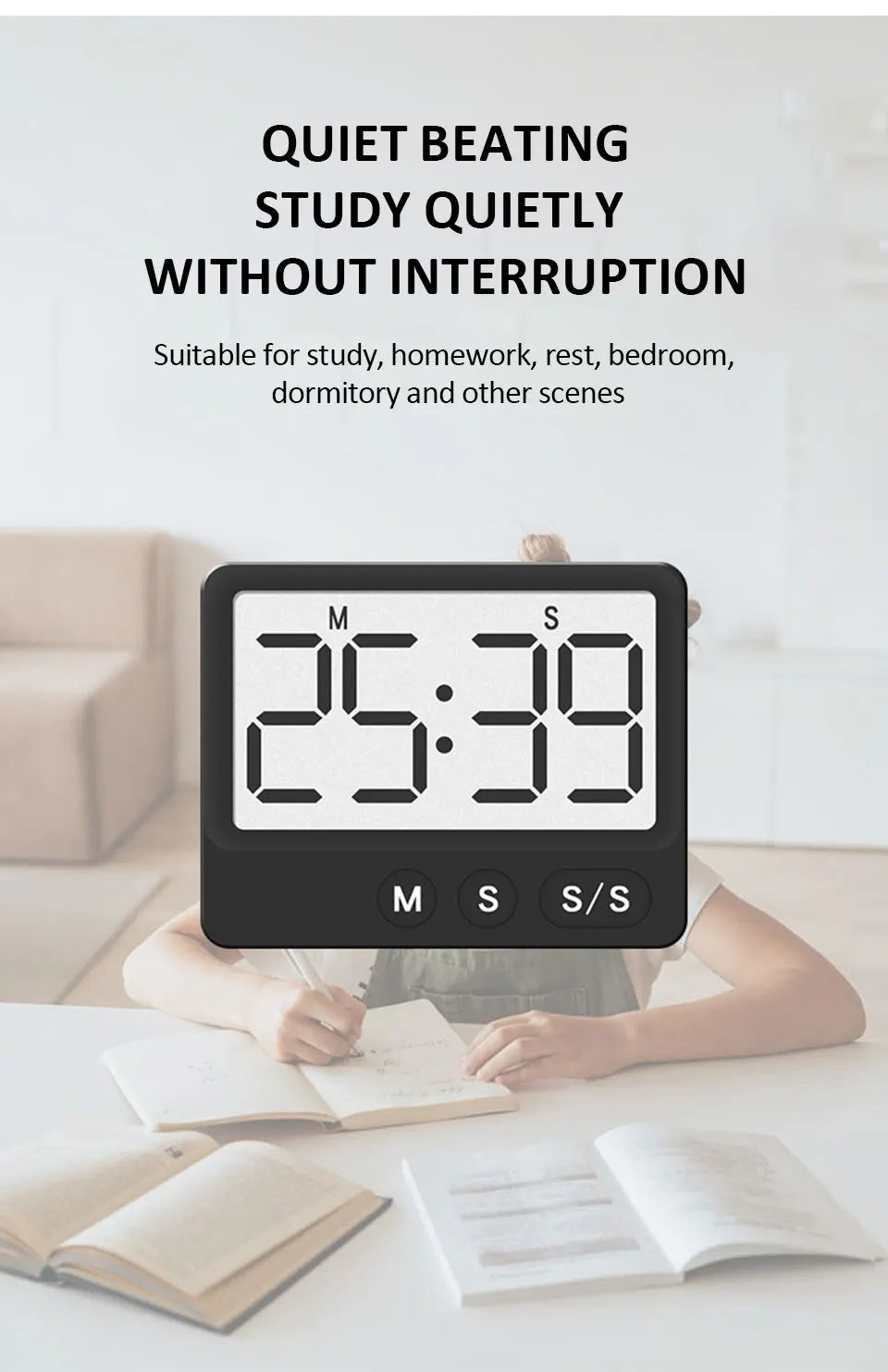 Digital Magnetic Countdown Timer – LCD Large Screen, Mute, Kids & Kitchen Use