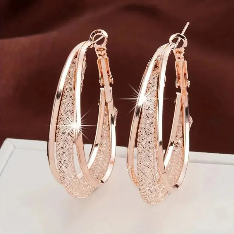 Gold Plated Crystal Hoops