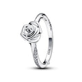 Luxury Silver Rose Ring