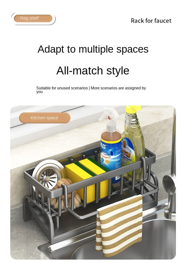 Kitchen Sink Sponge & Cleaning Cloth Storage Rack