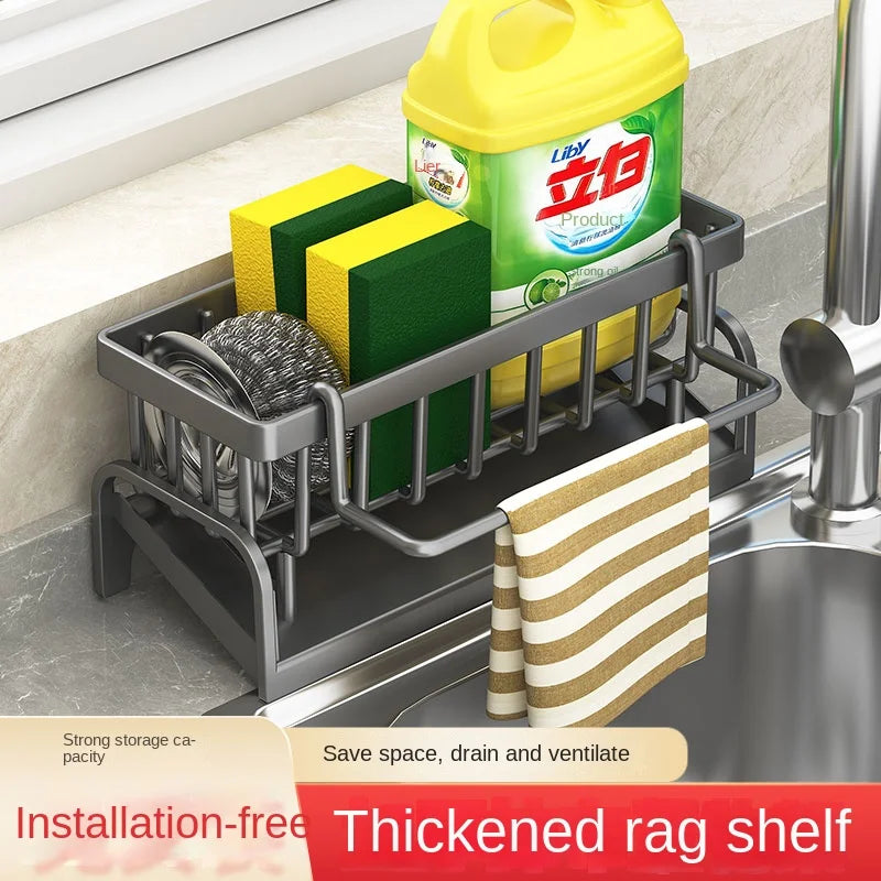 Kitchen Sink Sponge & Cleaning Cloth Storage Rack