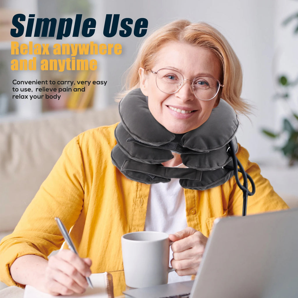 Inflatable 3-Layer Neck Brace for Pain Relief