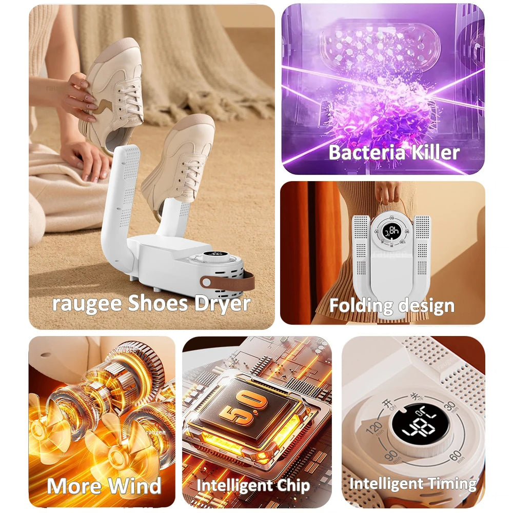 Portable Foldable Electric Shoe & Boot Dryer – 220V for Sneakers & Slippers