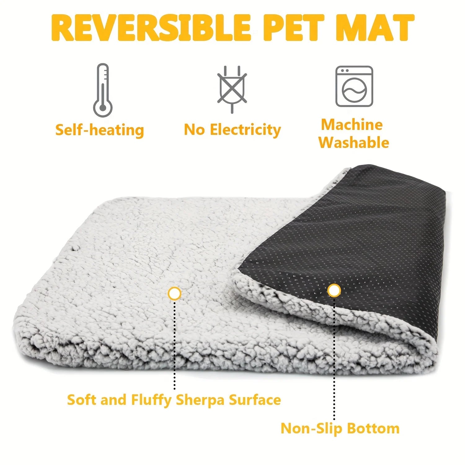 Self-Heating Pet Pad – Washable Thermal Mat for Cats & Dogs