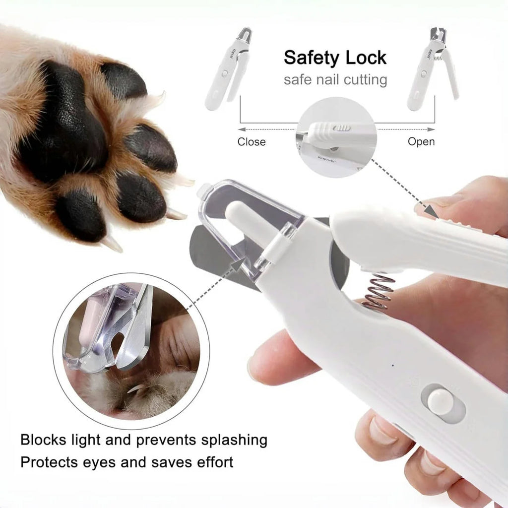 Pet Nail Clippers & Quiet Nail Grinder with LED Lights – for Dogs & Cats