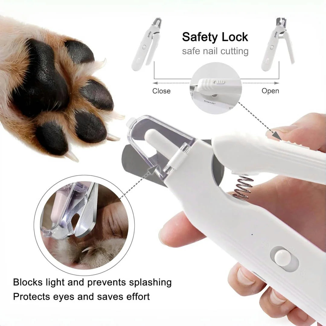 Pet Nail Clippers & Quiet Nail Grinder with LED Lights – for Dogs & Cats