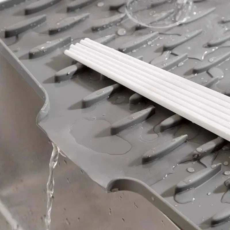 Silicone Kitchen Drain Mat with Non-Slip Base