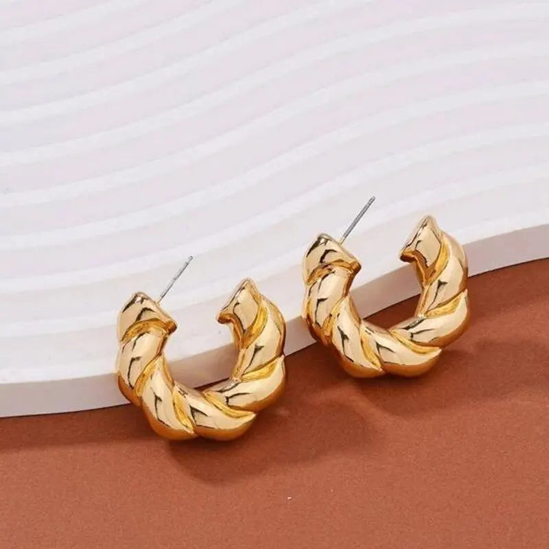 Gold Plated Crystal Hoops