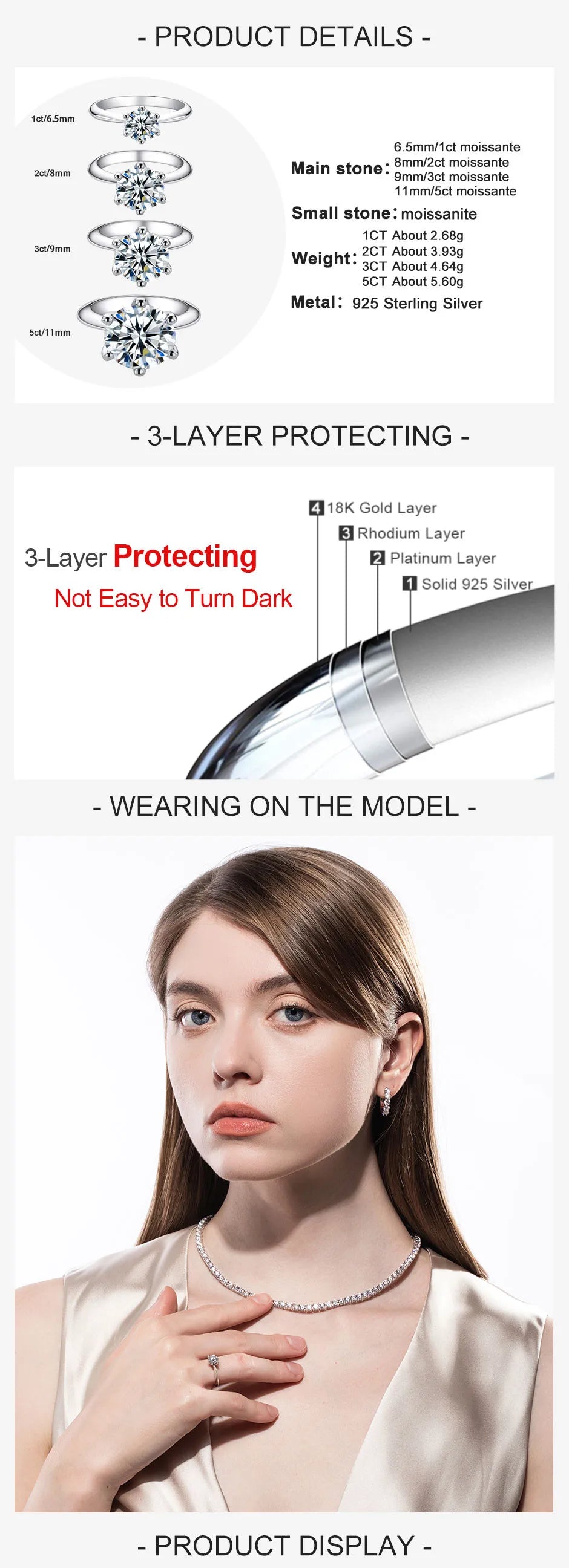 D Color Moissanite Ring