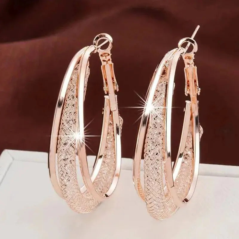 Gold Plated Crystal Hoops