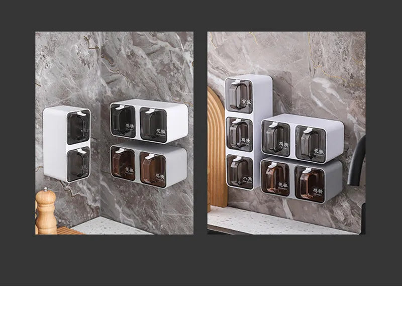 Wall-mounted Spice & Seasoning Organizer with Spoons