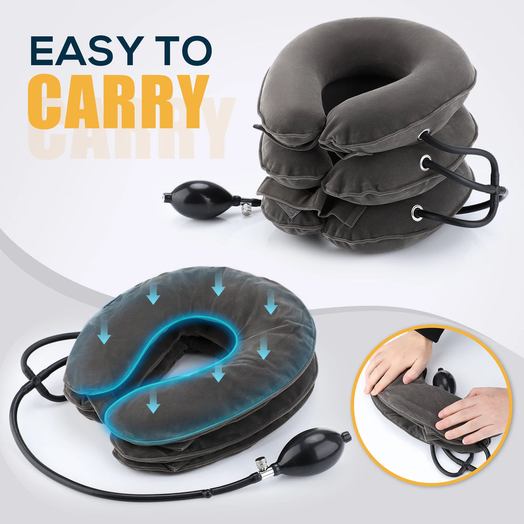 Inflatable 3-Layer Neck Brace for Pain Relief
