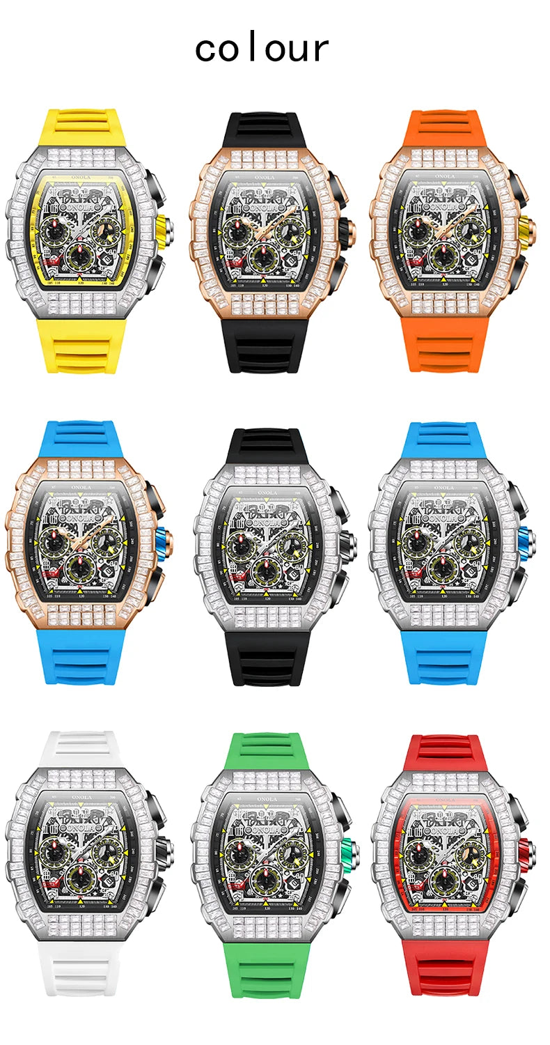 ONOLA Herre Automatisk Ur – Militær Sport