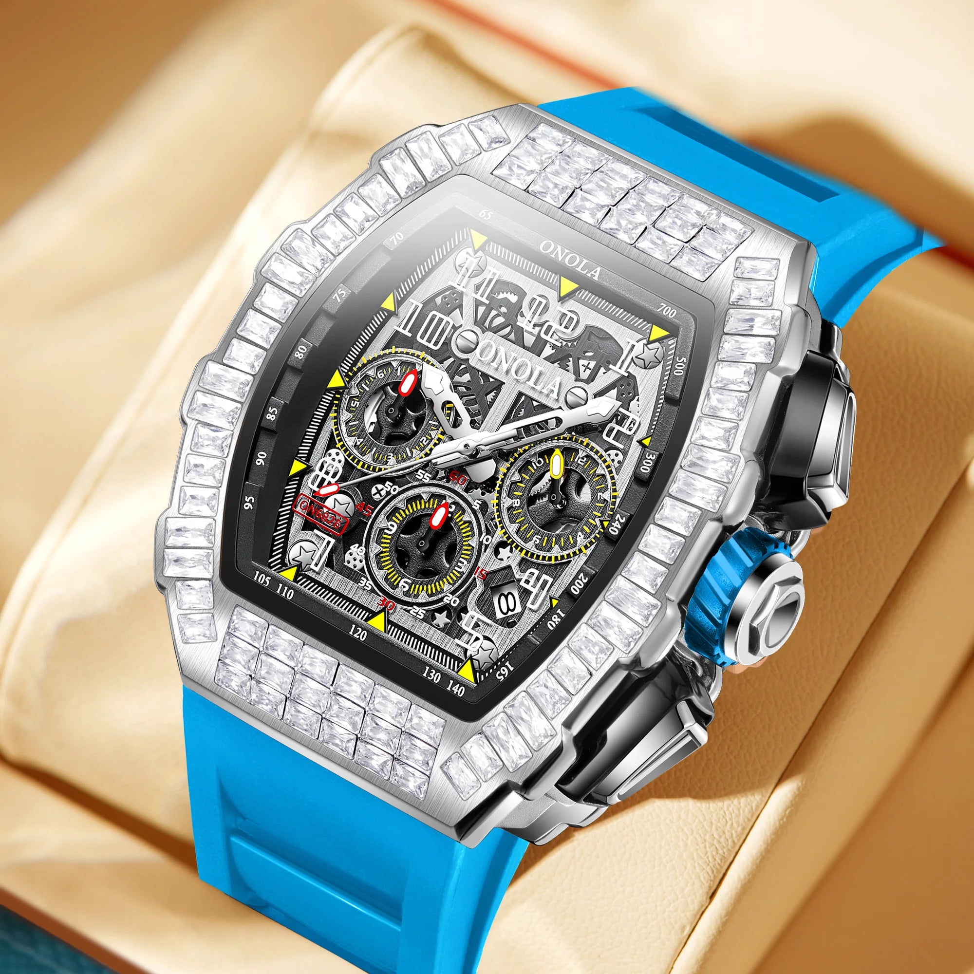 ONOLA Herre Automatisk Ur – Militær Sport