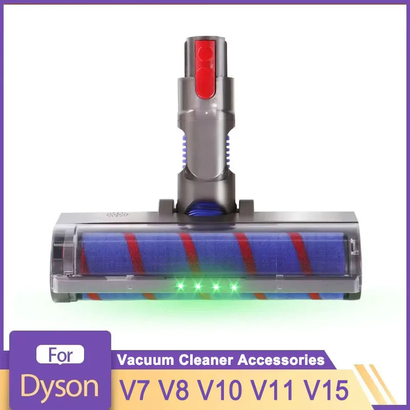 Soft Roller Brush for Dyson V7/V8/V10/V11/V15 – Direct Drive + 4 LED Lights