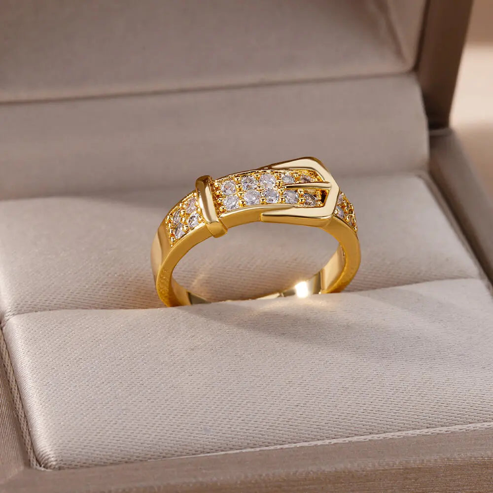 Luxury Zircon Geometric Ring