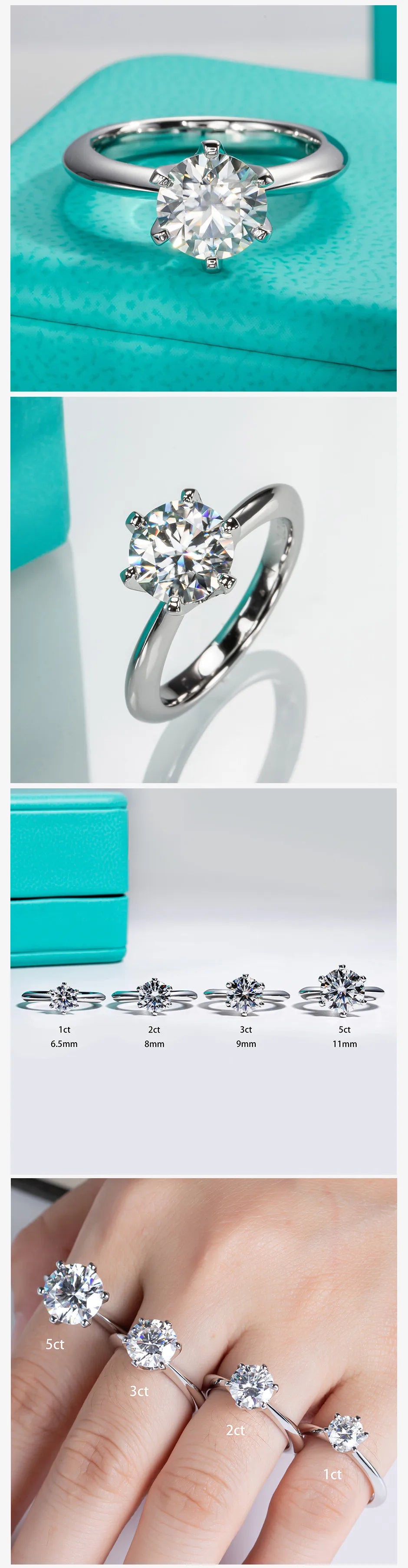 D Color Moissanite Ring