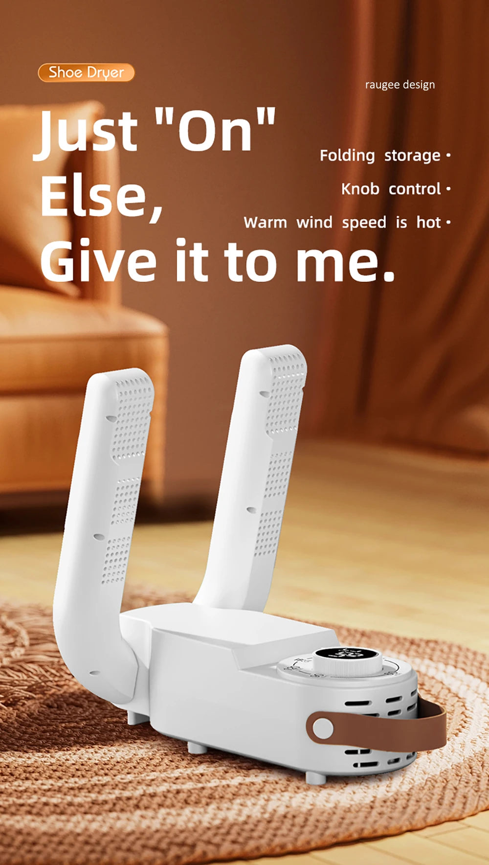 Portable Foldable Electric Shoe & Boot Dryer – 220V for Sneakers & Slippers