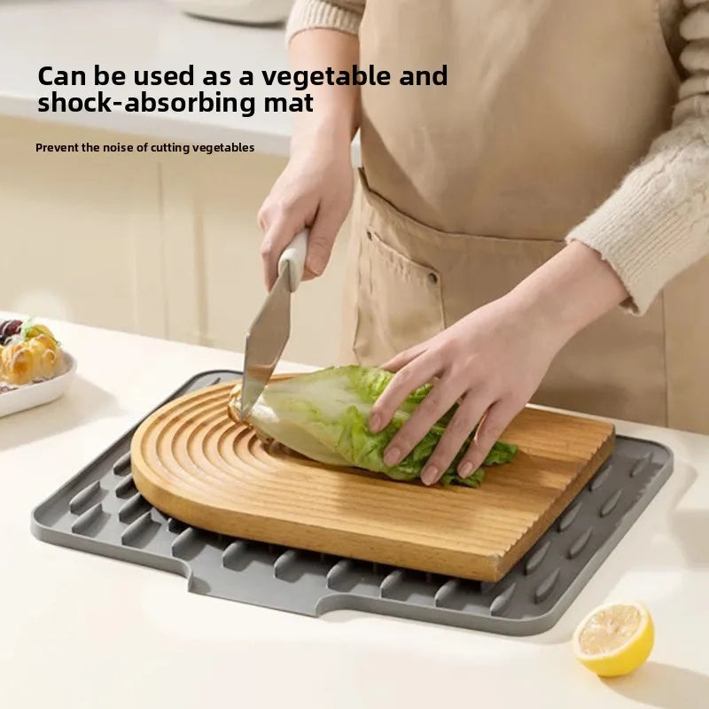 Silicone Kitchen Drain Mat with Non-Slip Base
