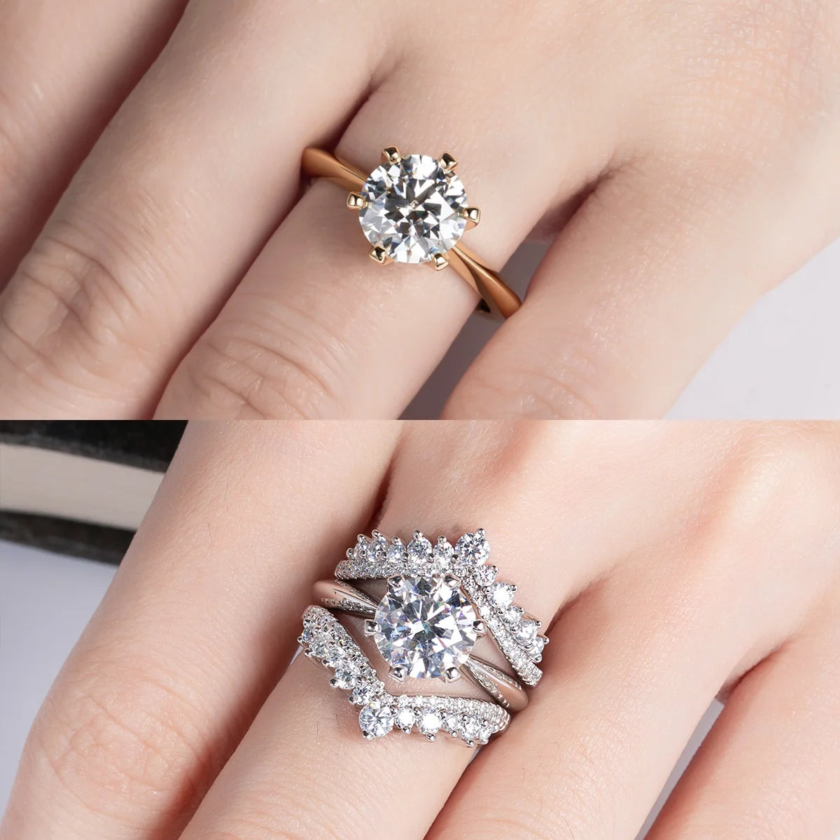 D Color Moissanite Ring