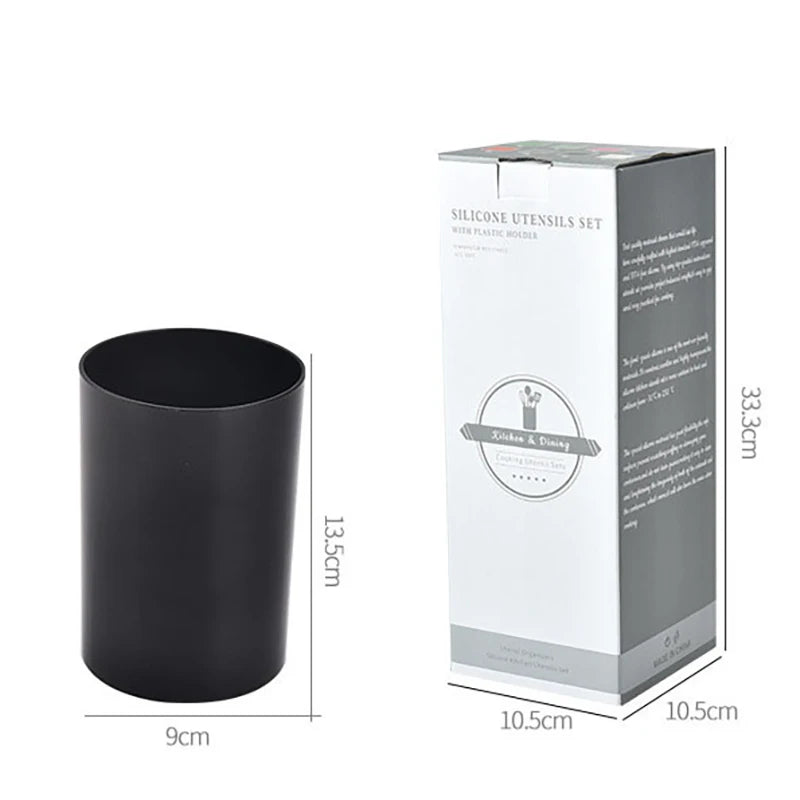 12PCS Silicone Non-Stick Kitchen Utensil Set with Wooden Handles