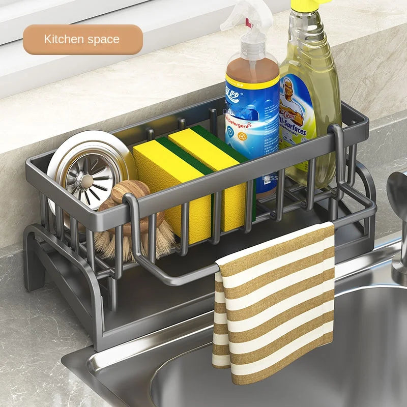 Kitchen Sink Sponge & Cleaning Cloth Storage Rack