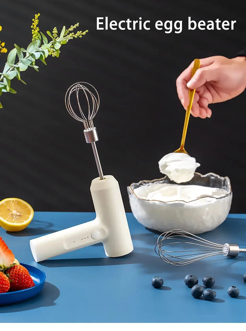 1PCS Wireless Electric Food Mixer – 3-Speed Egg Beater & Cream Mixer