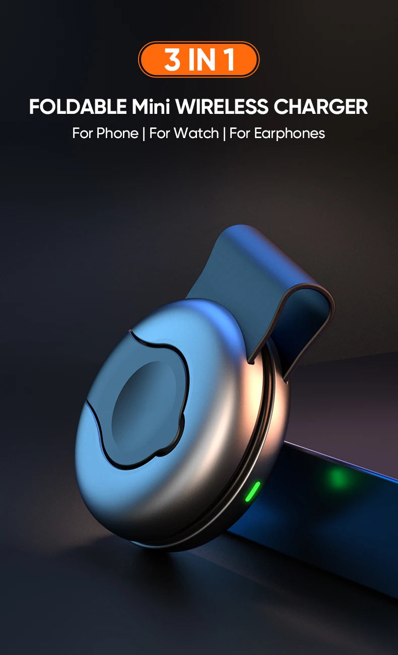 AUFU 3-in-1 Wireless Charger – Magnetic & Portable for iPhone & Apple Watch