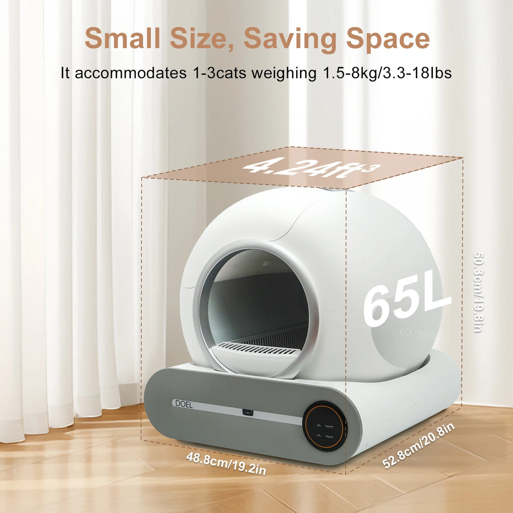 DOEL Self Cleaning Cat Litter Box 65L Automatic Cat Litter Box