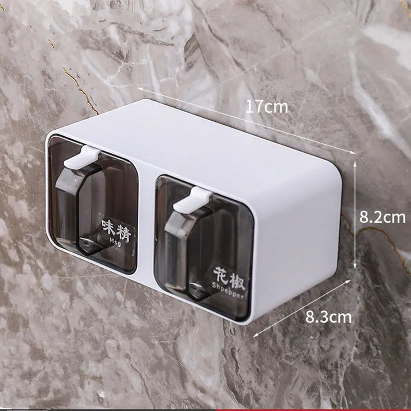 Wall-mounted Spice & Seasoning Organizer with Spoons