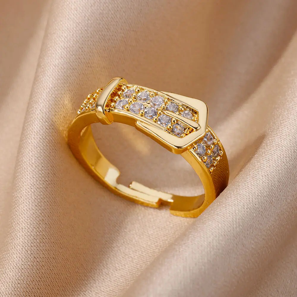 Luxury Zircon Geometric Ring