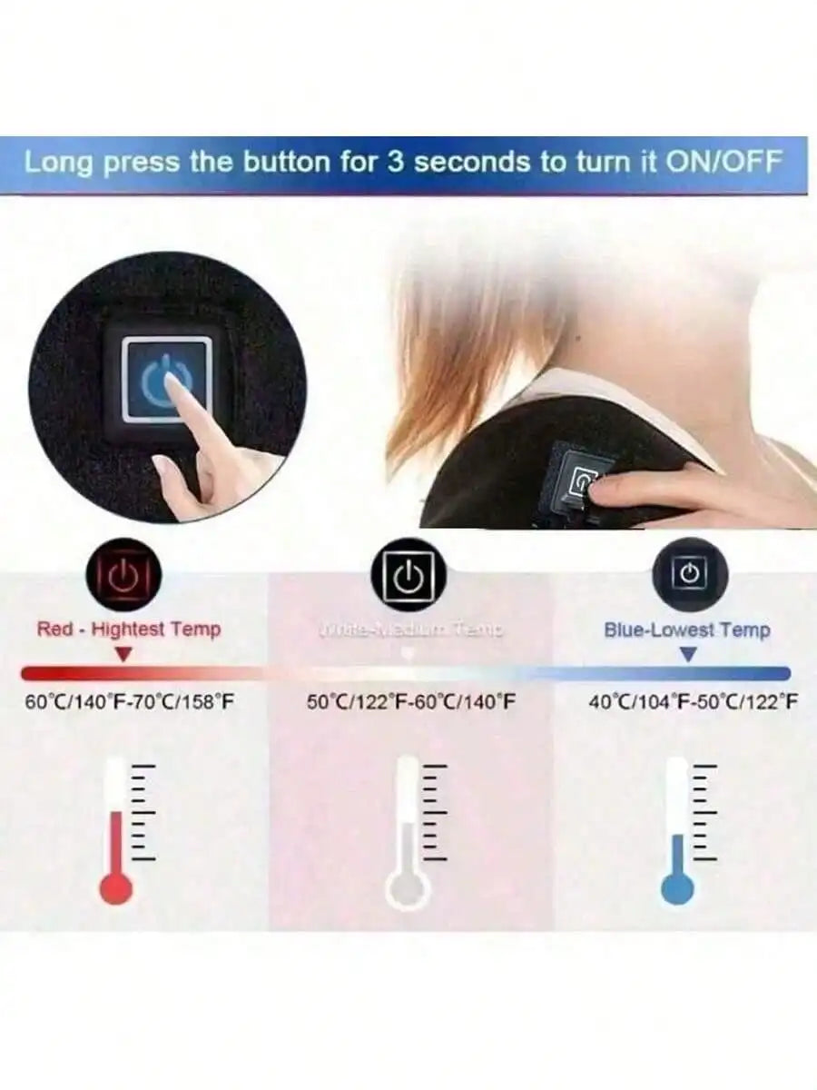 USB Electric Heated Shoulder Massager – Adjustable Brace for Muscle Relief