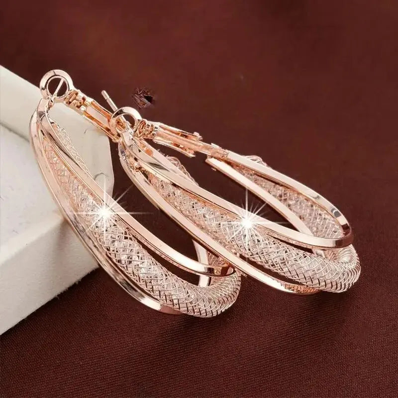 Gold Plated Crystal Hoops