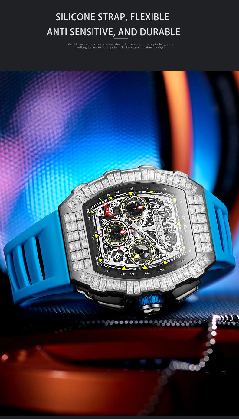 ONOLA Herre Automatisk Ur – Militær Sport