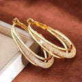 Gold Plated Crystal Hoops