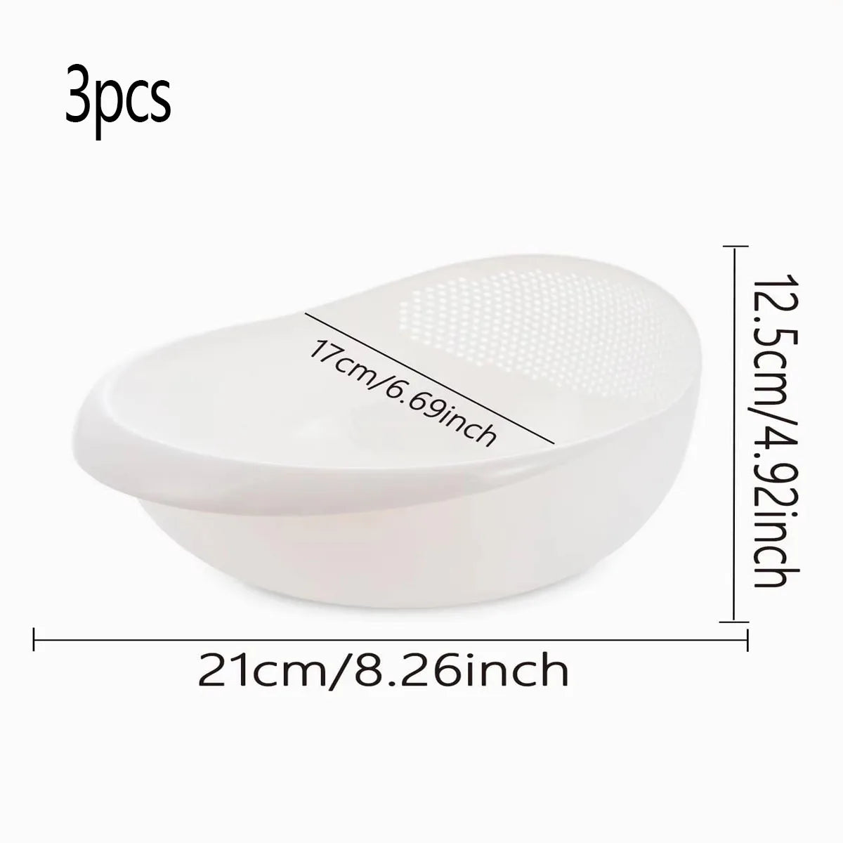 1/3 pcs – Colander Rice & Fruit Bowl with Handle, Kitchen Washing/Drain Basket