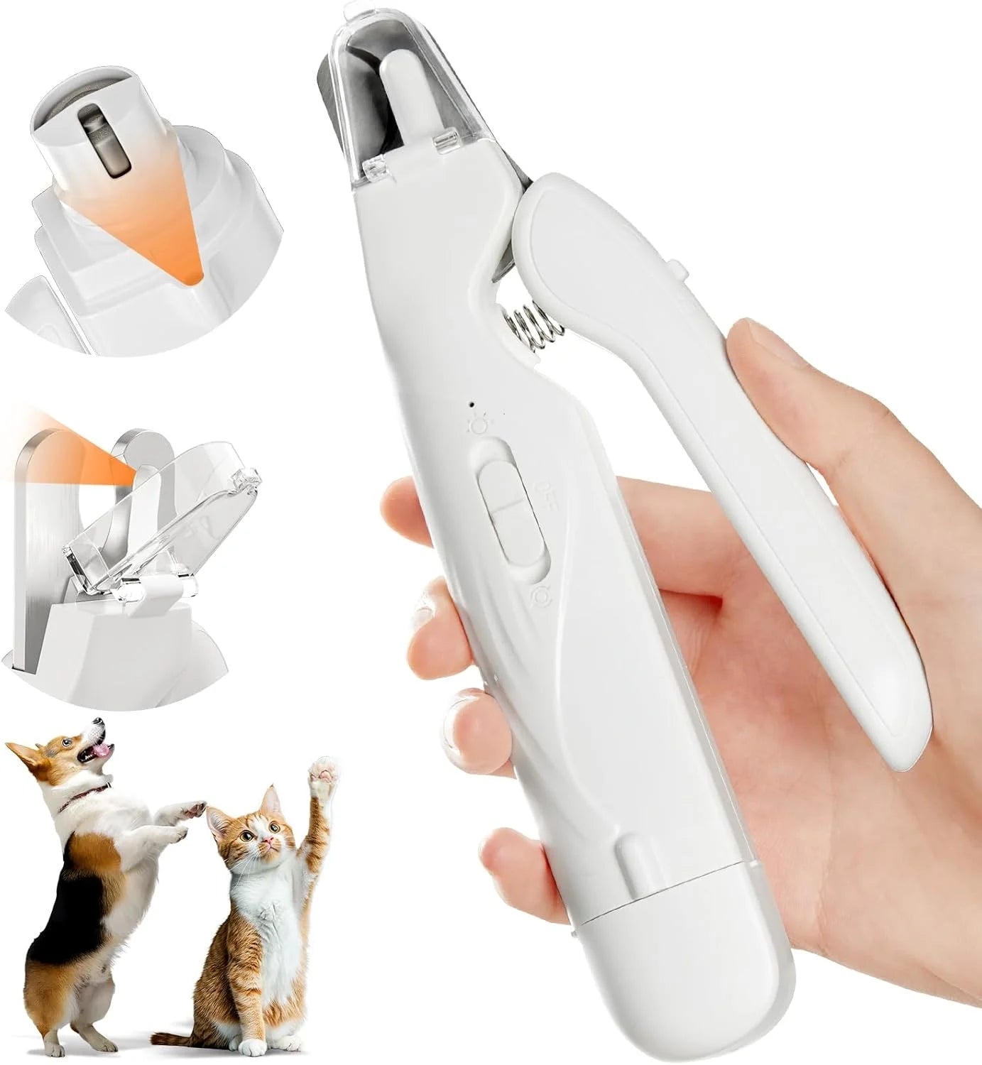 Pet Nail Clippers & Quiet Nail Grinder with LED Lights – for Dogs & Cats