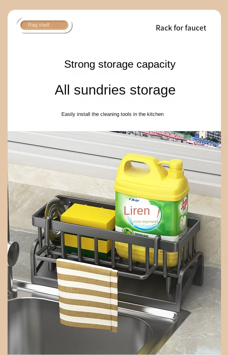 Kitchen Sink Sponge & Cleaning Cloth Storage Rack