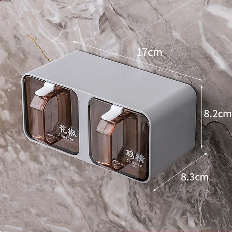 Wall-mounted Spice & Seasoning Organizer with Spoons