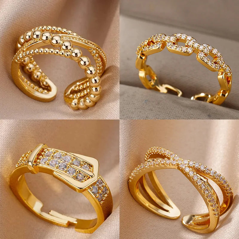 Luxury Zircon Geometric Ring
