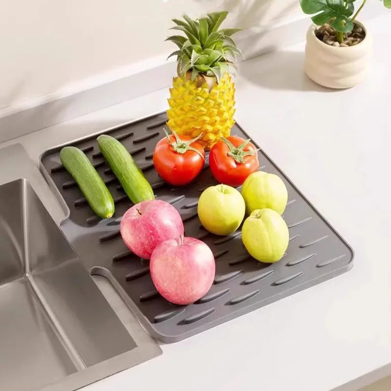 Silicone Kitchen Drain Mat with Non-Slip Base