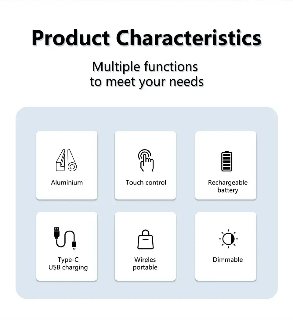 Retro LED Touch Table Lamp – 3 Colors, Rechargeable, Bedside & Outdoor Light