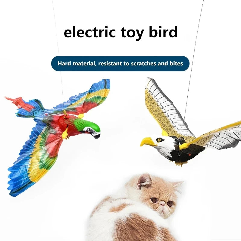 Interactive Flying Bird Cat Toy – Electric Teaser with Rope & Scratch Stick